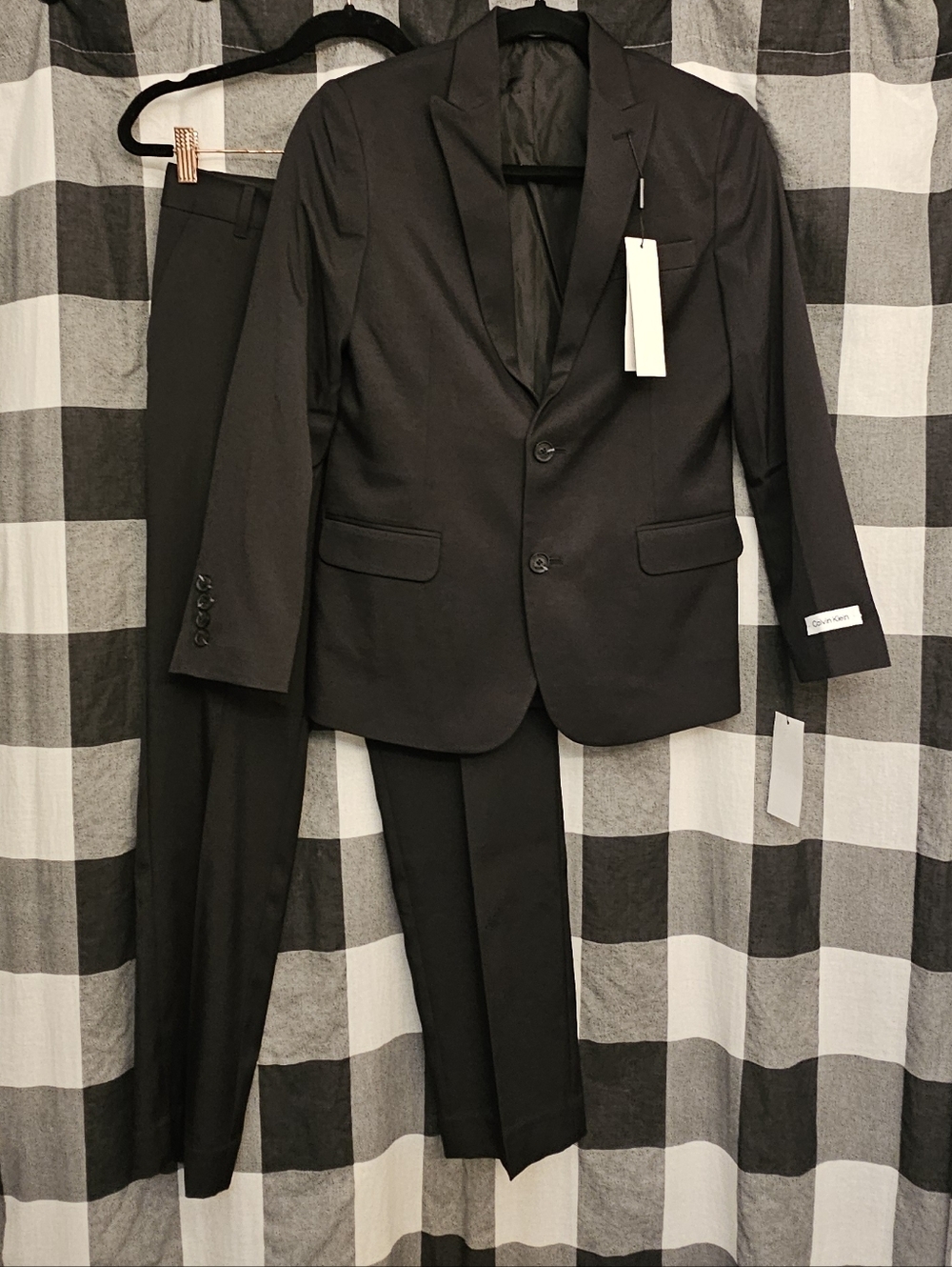 Calvin Klein Black Boys' Two-Piece Suit - Classic Notch Lapel